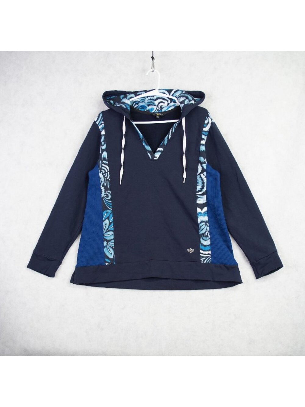 Johnny Was Bee Active Womens Trapeze Travel Hoodie Sz S Floral Design Trim EUC